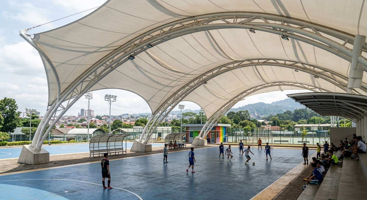 canopy membrane untuk lapangan olahraga